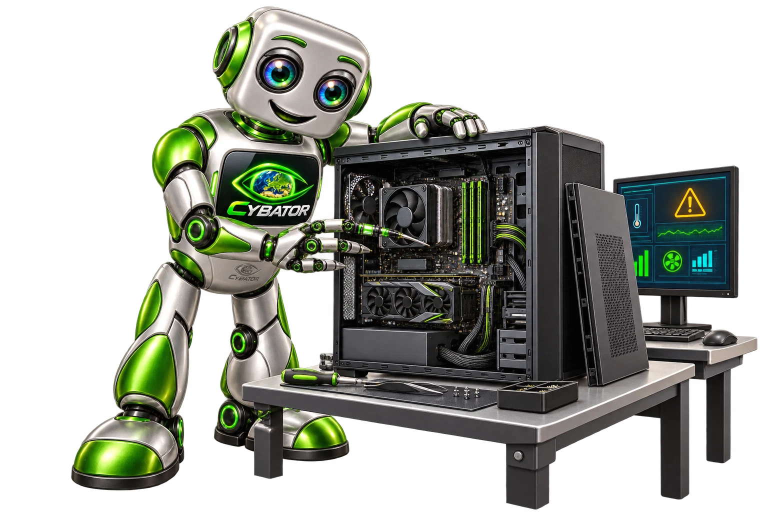 Cybator bei der PC-Fehlersuche