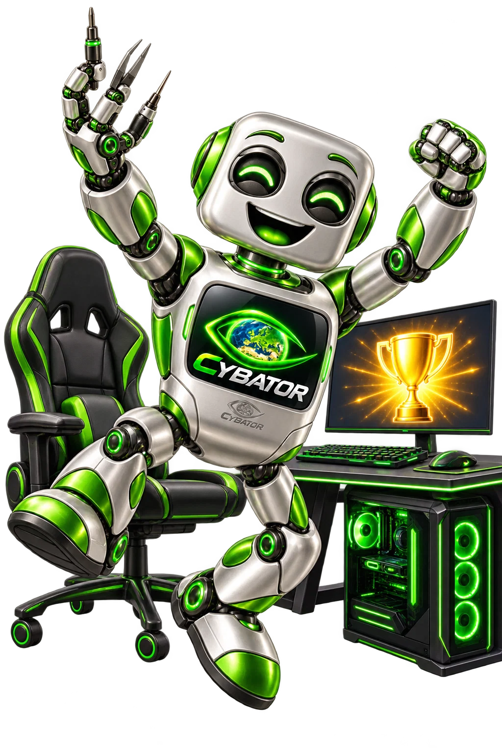 Cybator feiert einen Gaming-Sieg